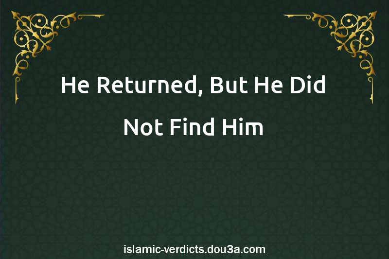 He Returned, But He Did Not Find Him