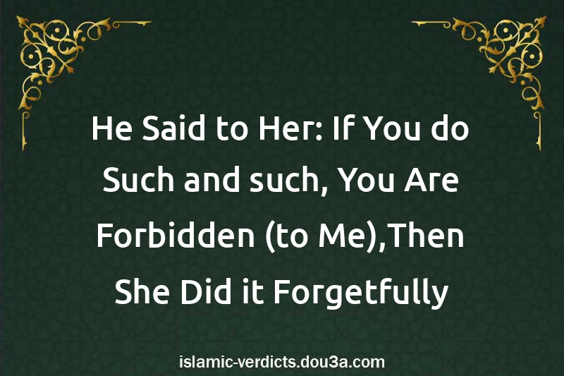 He Said to Her: If You do Such-and-such, You Are Forbidden (to Me),Then She Did it Forgetfully