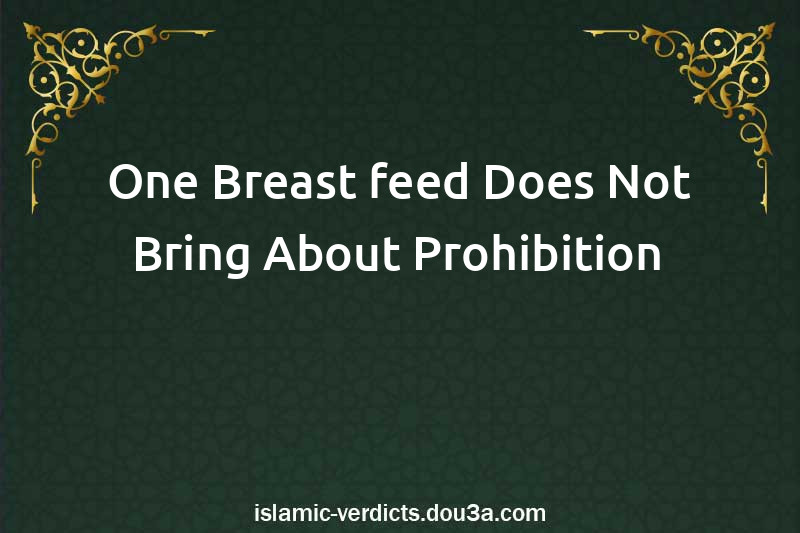 One Breast-feed Does Not Bring About Prohibition