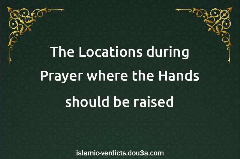 The Locations during Prayer where the Hands should be raised