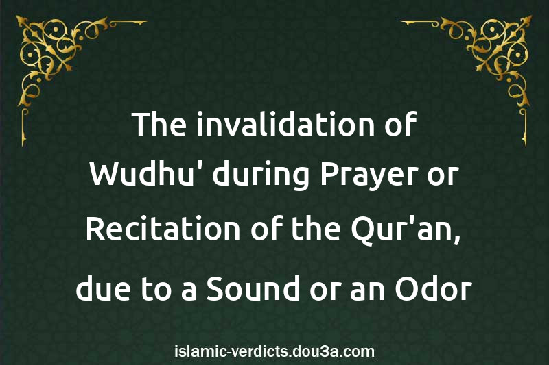 The invalidation of Wudhu' during Prayer or Recitation of the Qur'an, due to a Sound or an Odor