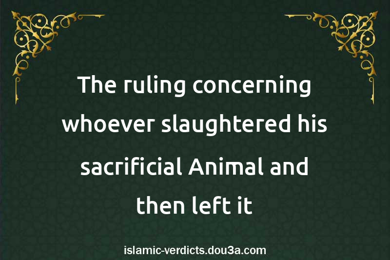 The ruling concerning whoever slaughtered his sacrificial Animal and then left it