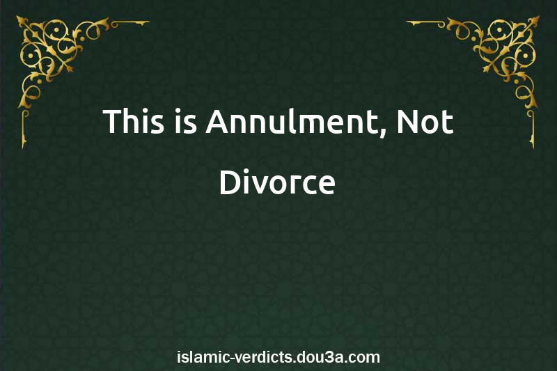 This is Annulment, Not Divorce