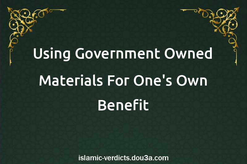 Using Government-Owned Materials For One's Own Benefit