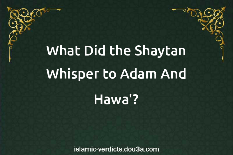 What Did the Shaytan Whisper to Adam And Hawa'?